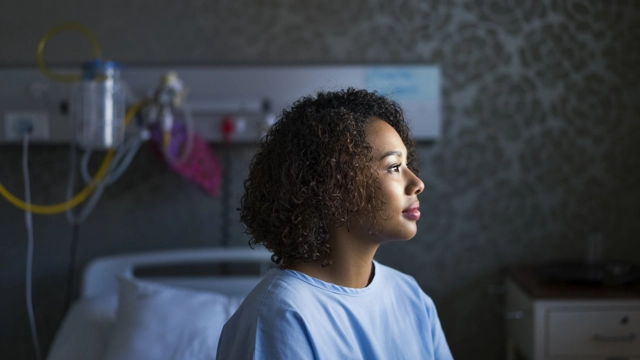 Patient looks away from camera