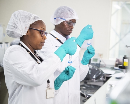 Two scientists in a lab