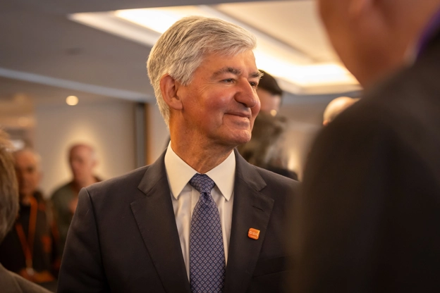 GSK Chair, Jon Symonds listens to shareholder speak at AGM