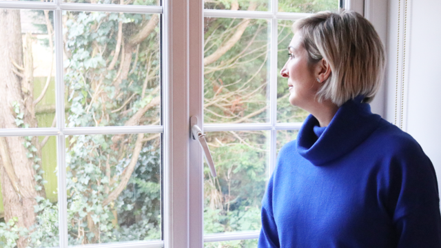 Patient looks out of window 