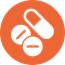Orange medicine icon