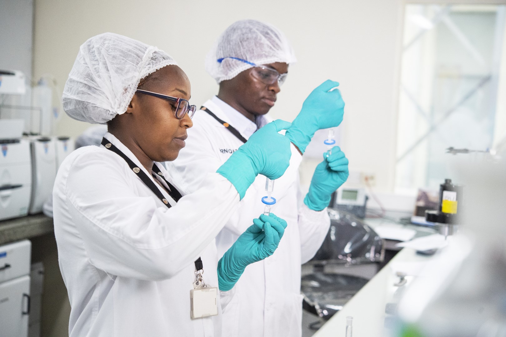 Two scientists in a lab