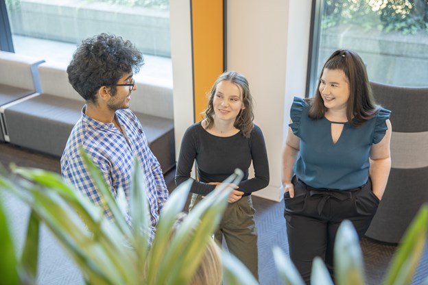 Early talent three people talking