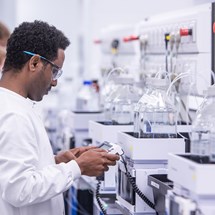 GSK scientist works in a laboratory in the UK