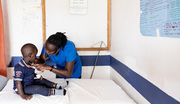 Woman and child in a Kenyan clinic