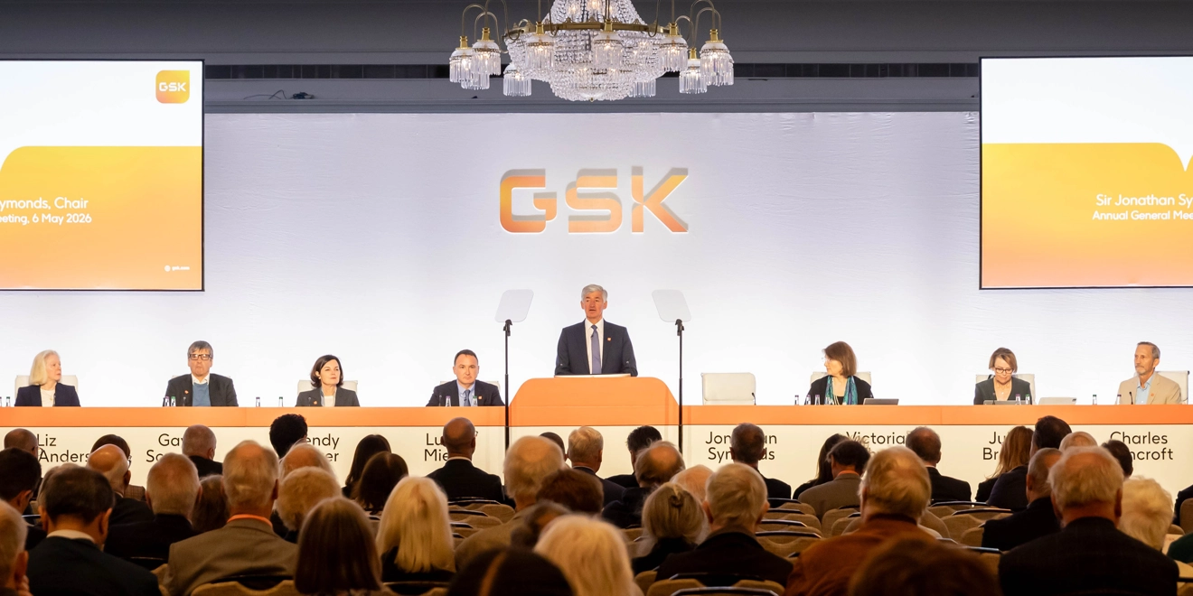 GSK board of directors on stage at AGM