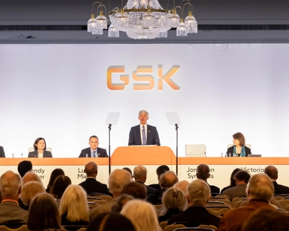 GSK board of directors on stage at AGM