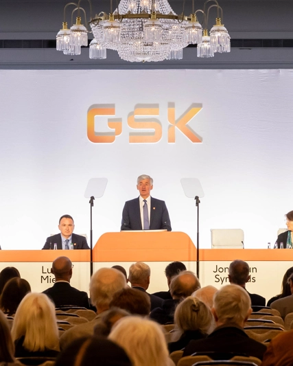 GSK board of directors on stage at AGM