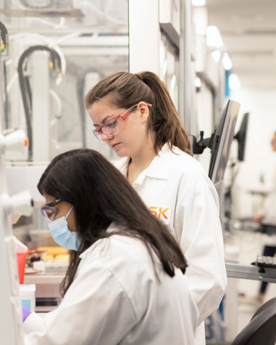 Scientists work in laboratory