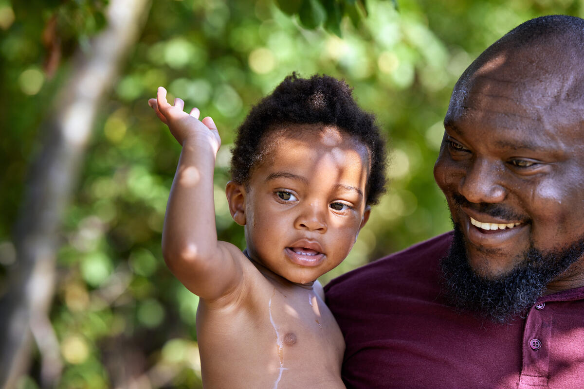 Patient father and his son