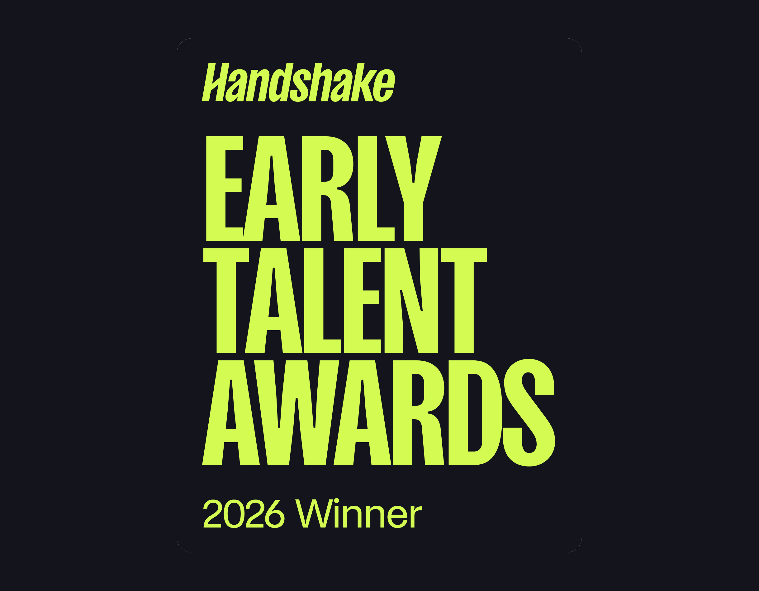 Handshake early talent award badge 2026
