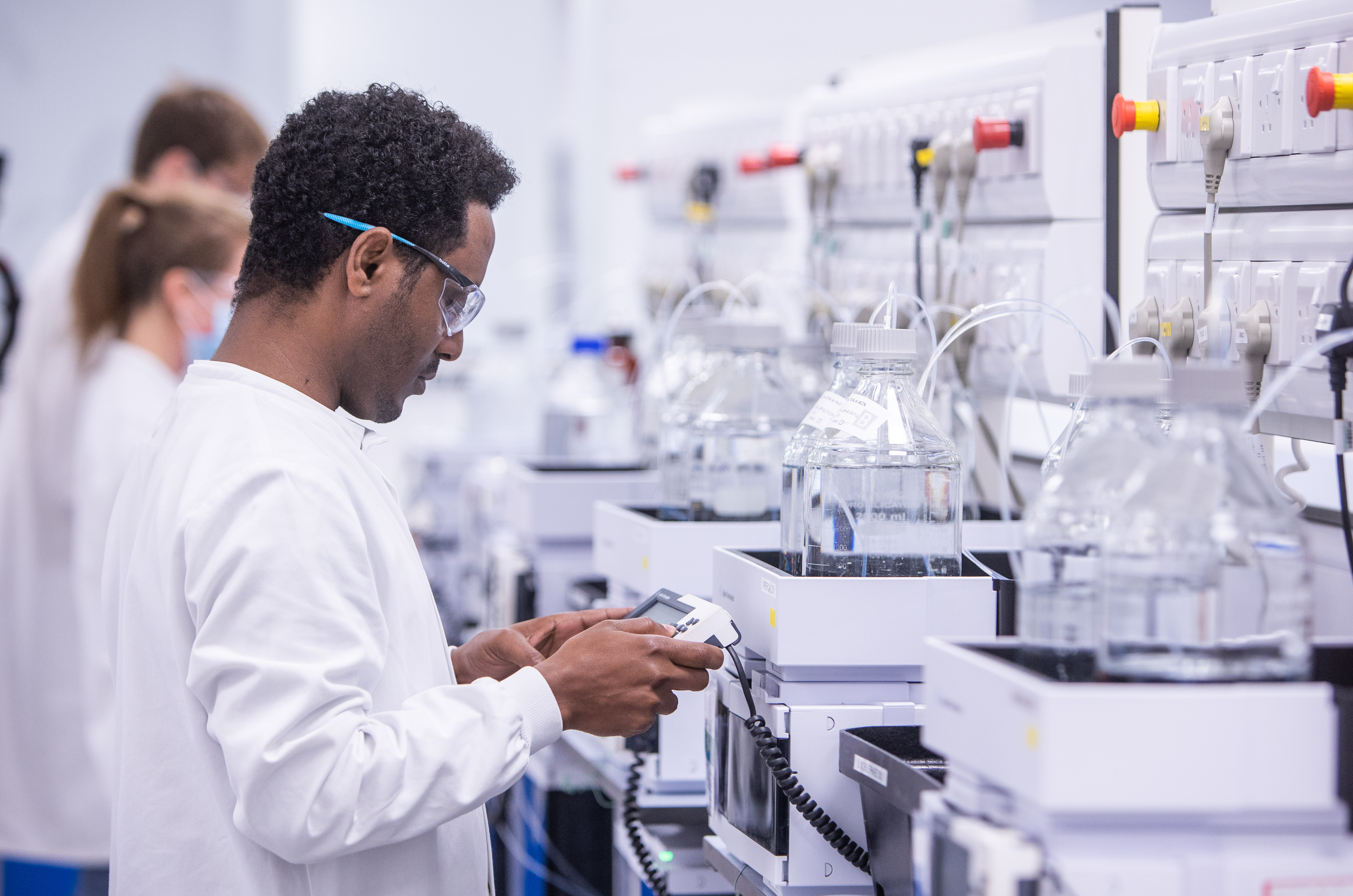 GSK scientist works in a laboratory in the UK