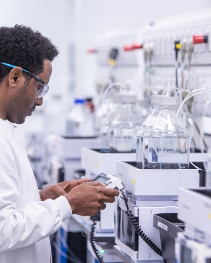 GSK scientist works in a laboratory in the UK