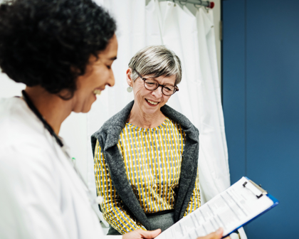 woman doctor and patient