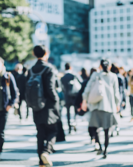 Image of walking crowds