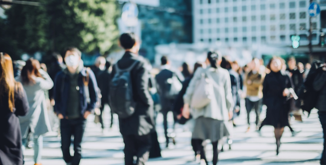 Image of walking crowds