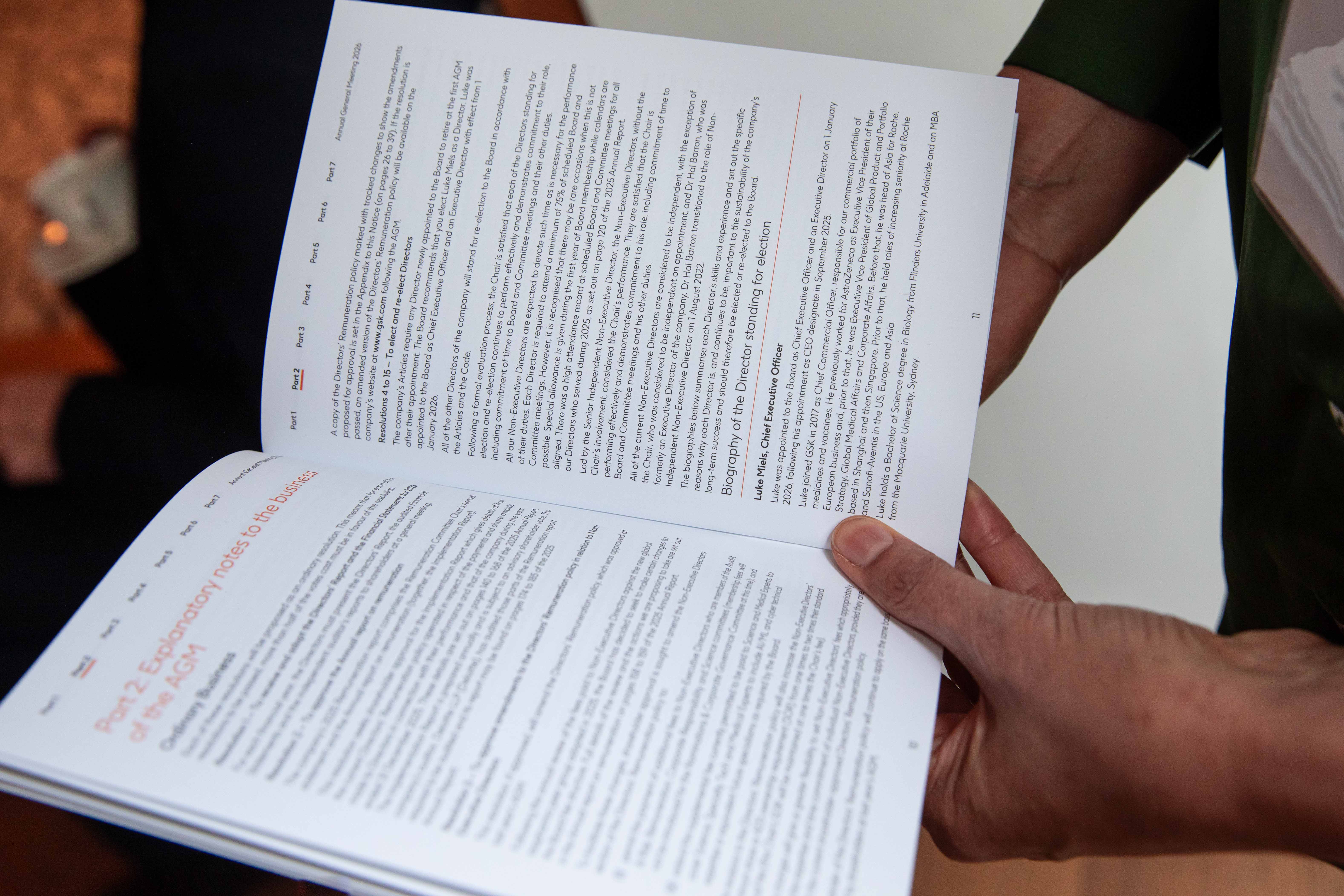 pages of Explanatory notes AGM book