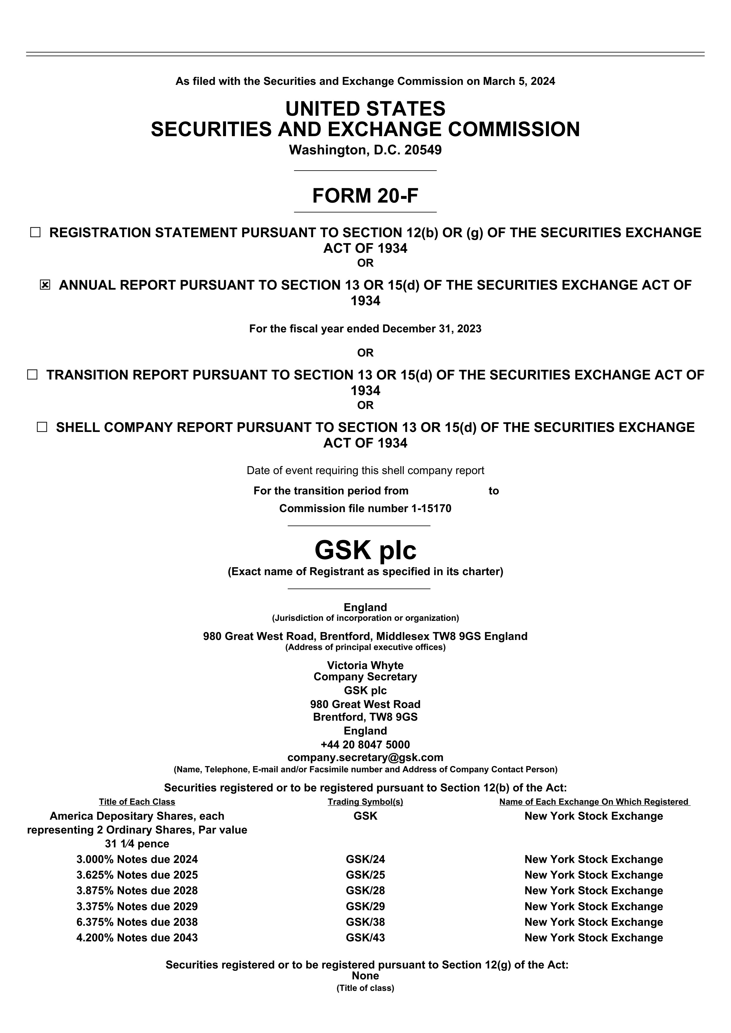 2023 Annual Report On Form 20 F