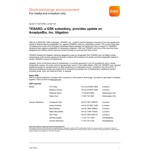 Press Release TESARO A GSK Subsidiary Provides Update On Anaptysbio Inc. Litigation