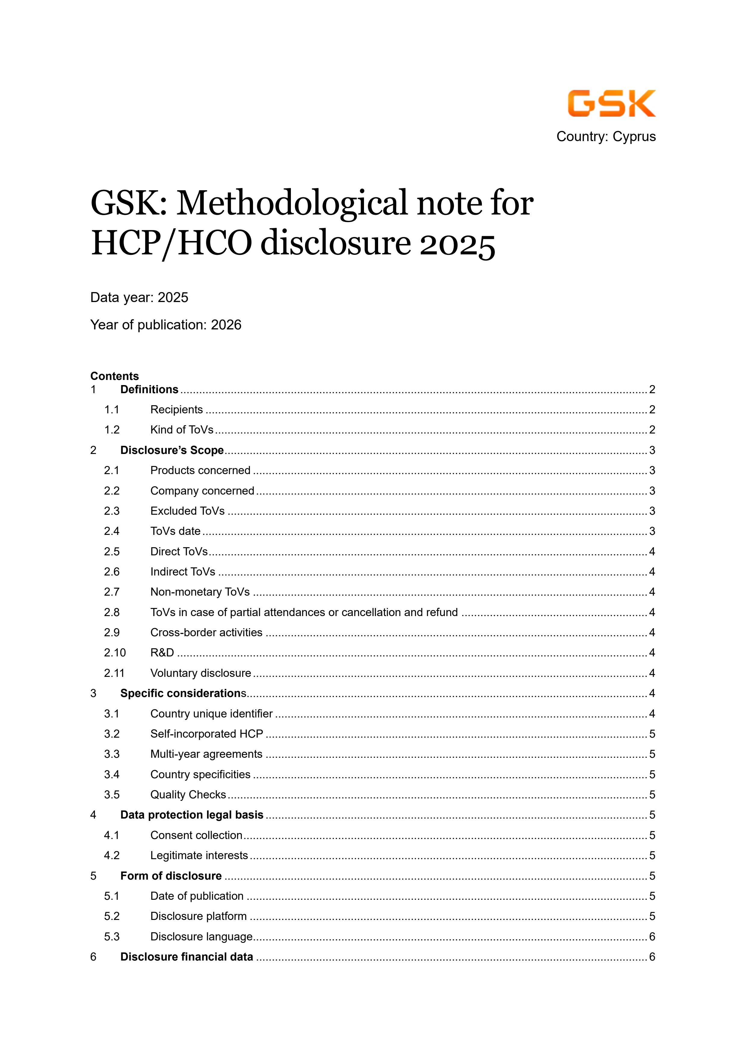 GSK CYP 2025 EFPIA HCPO Methodological Note English