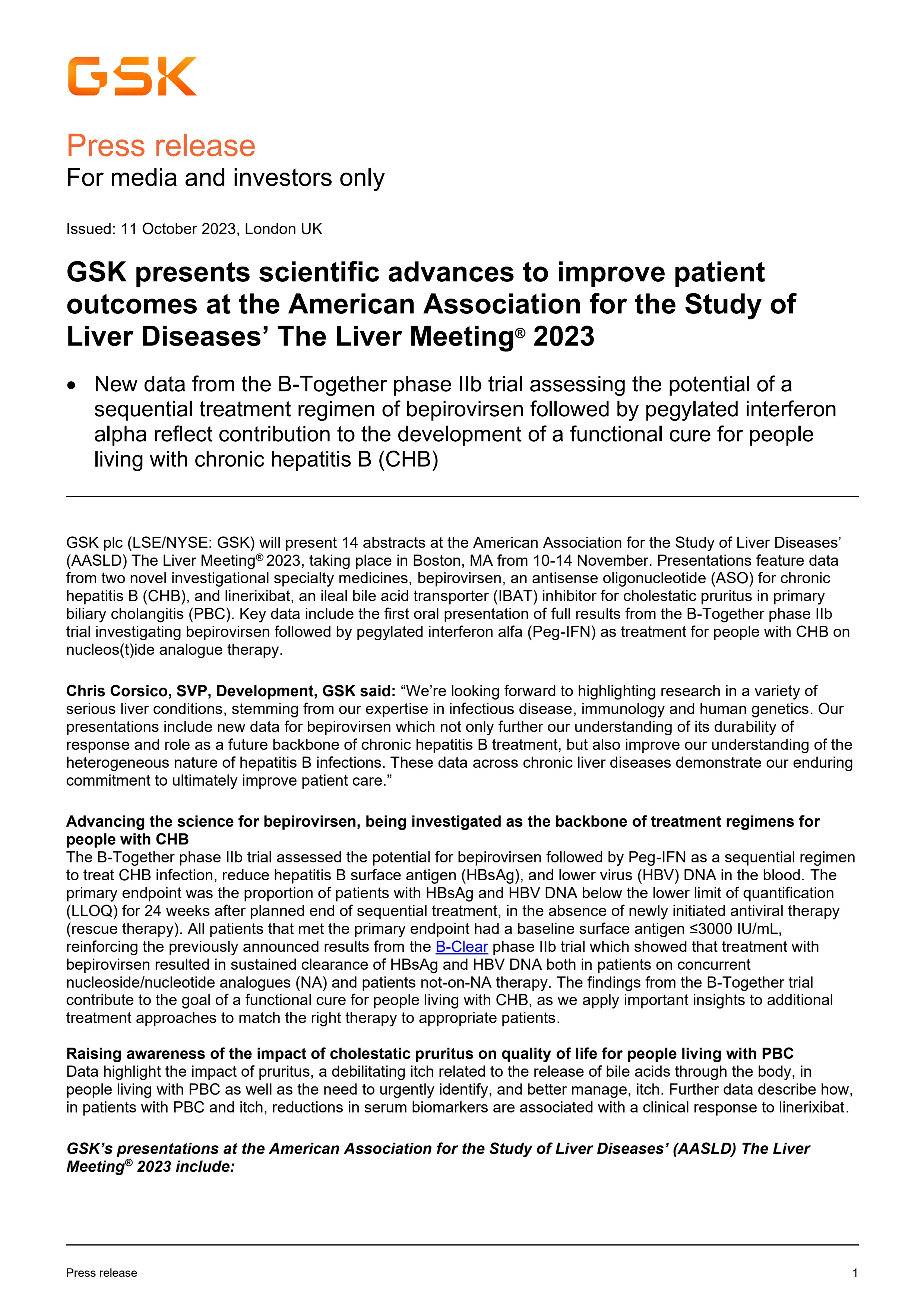 AASLD Press Release
