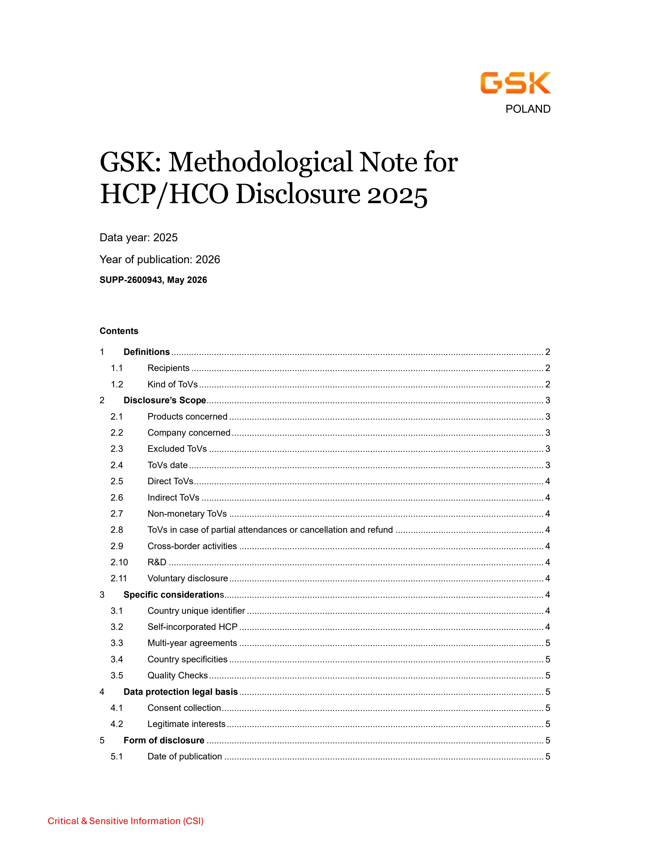 GSK PL 2025 EFPIA HCPO Methodological Note ENGLISH