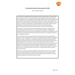 Q1 2021 pre announcement aide memoire