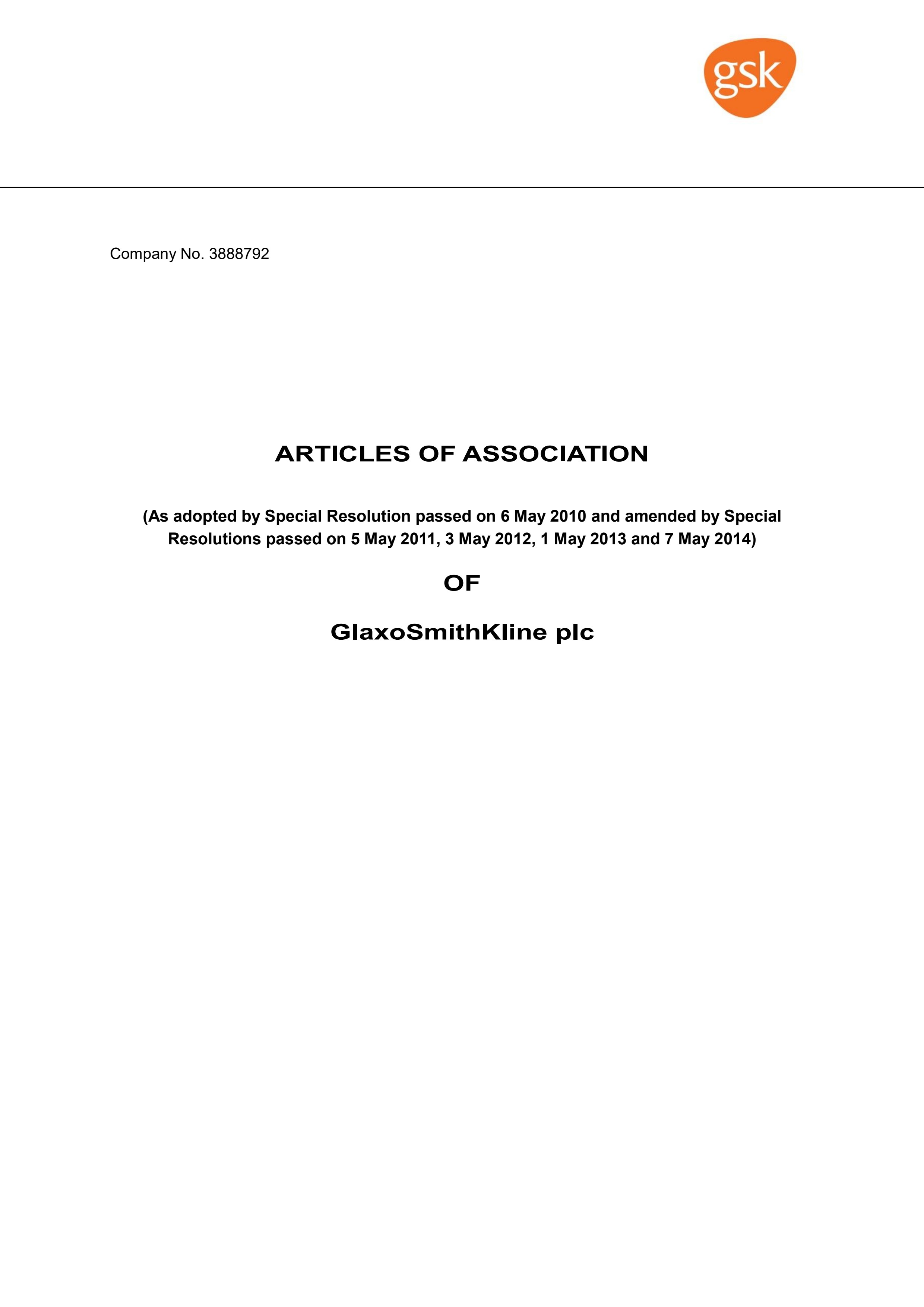 Articles of association 2014