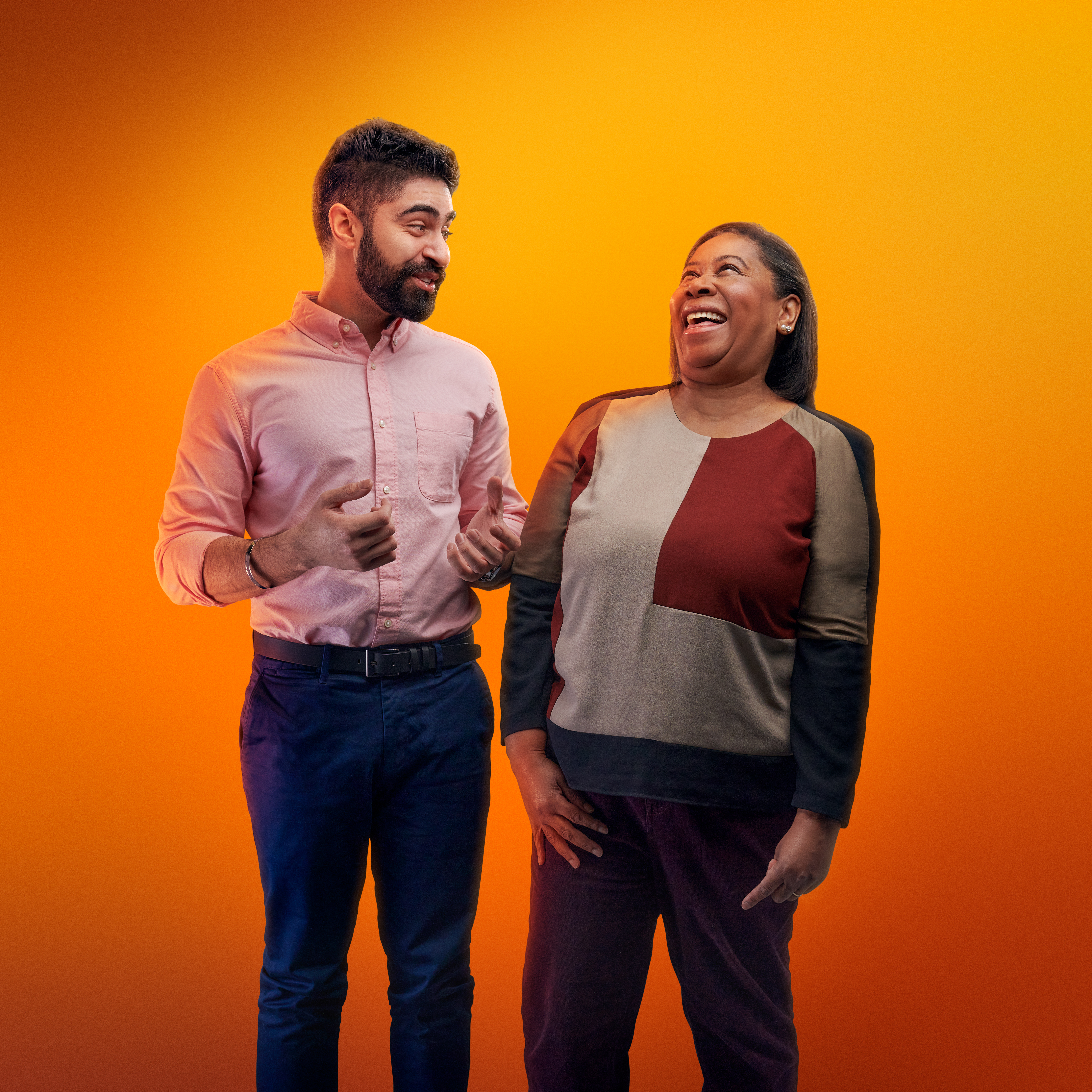 Two colleagues smiling