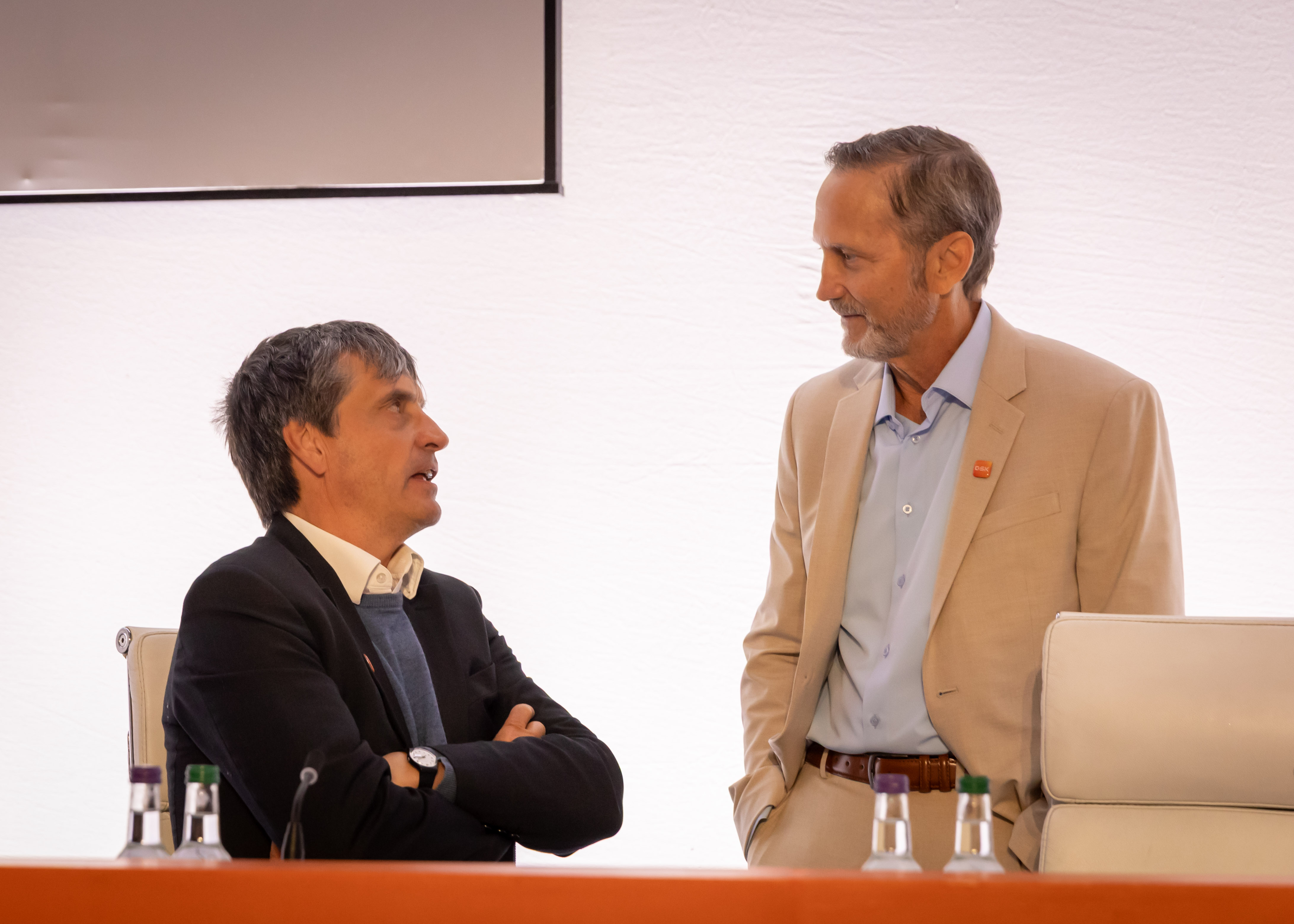 GSK Board members Dr. Gavin Screaton and Charles Bancroft speaking