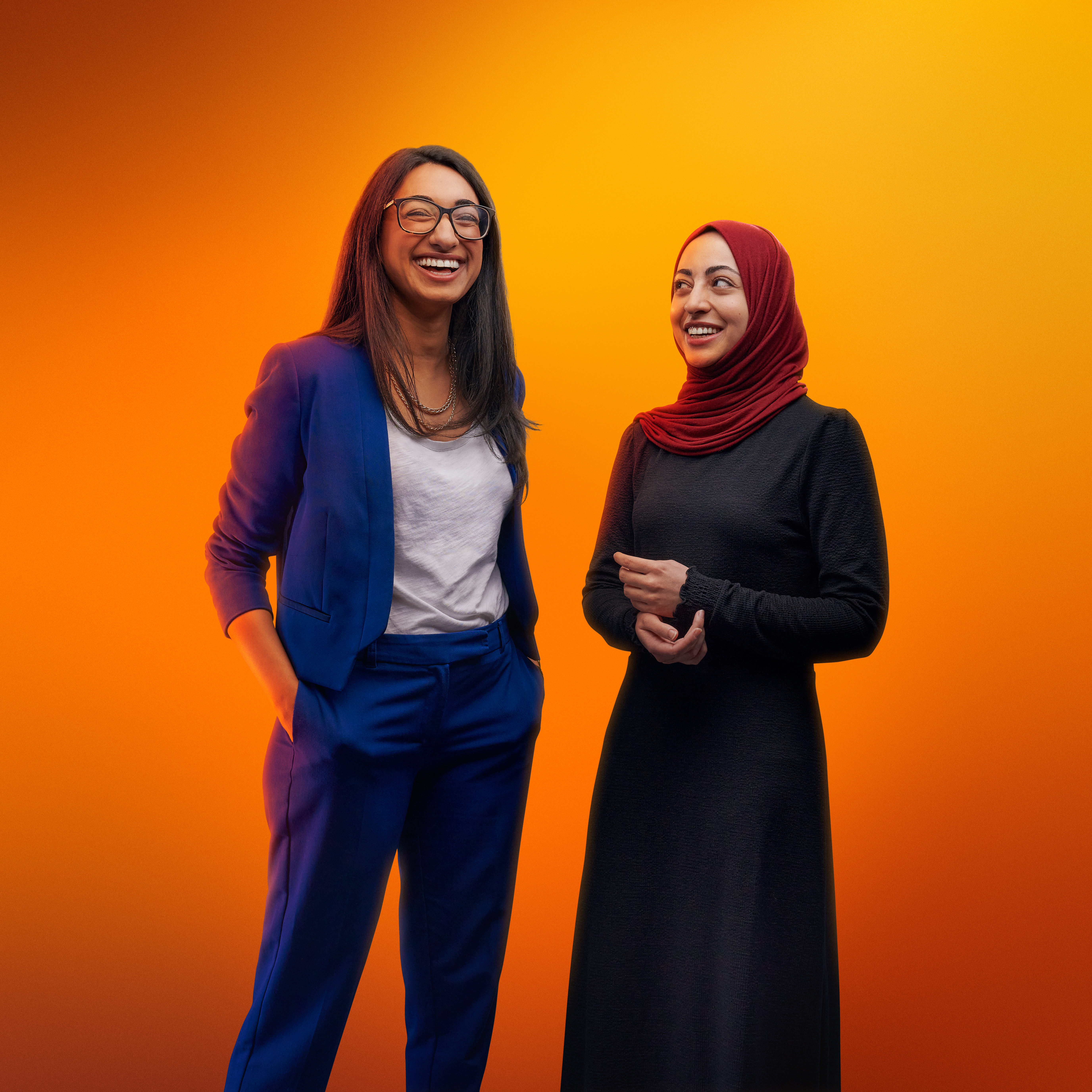 Two colleagues smiling