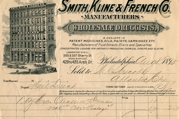 SKF receipt, 1895