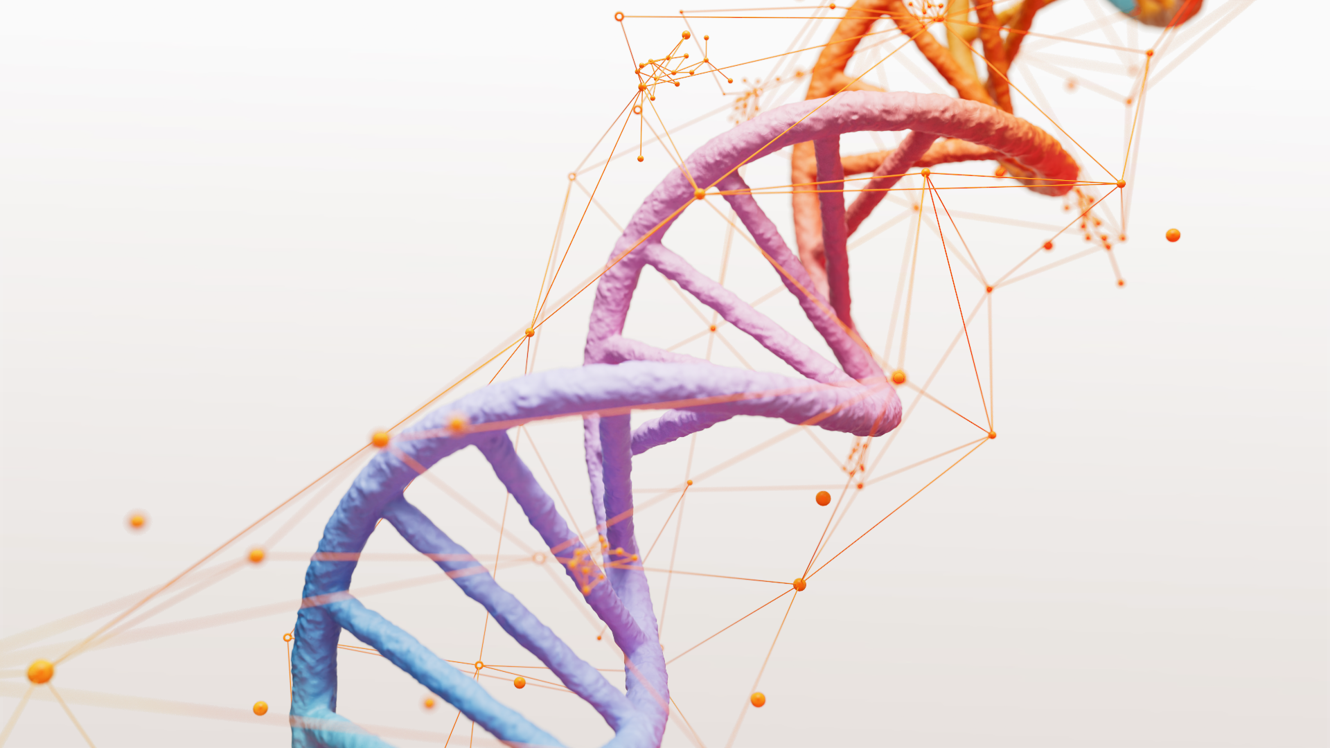 DNA spiral enveloped in polygonal pattern