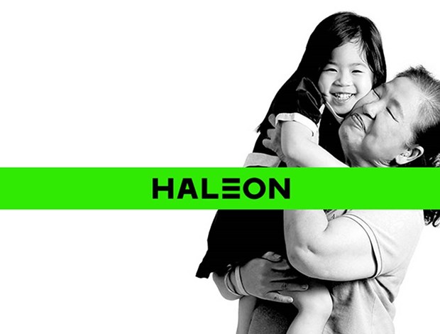 Haleon logo over image of mother and child