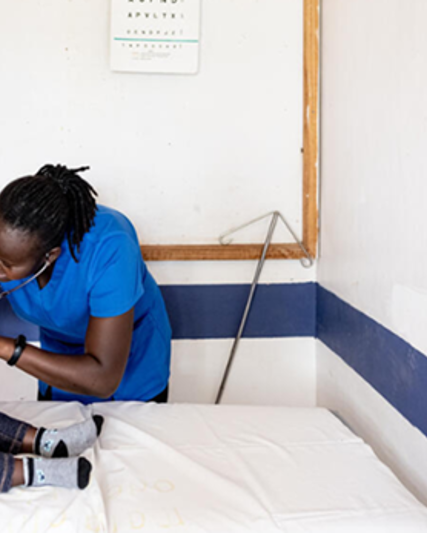 Woman and child in a Kenyan clinic