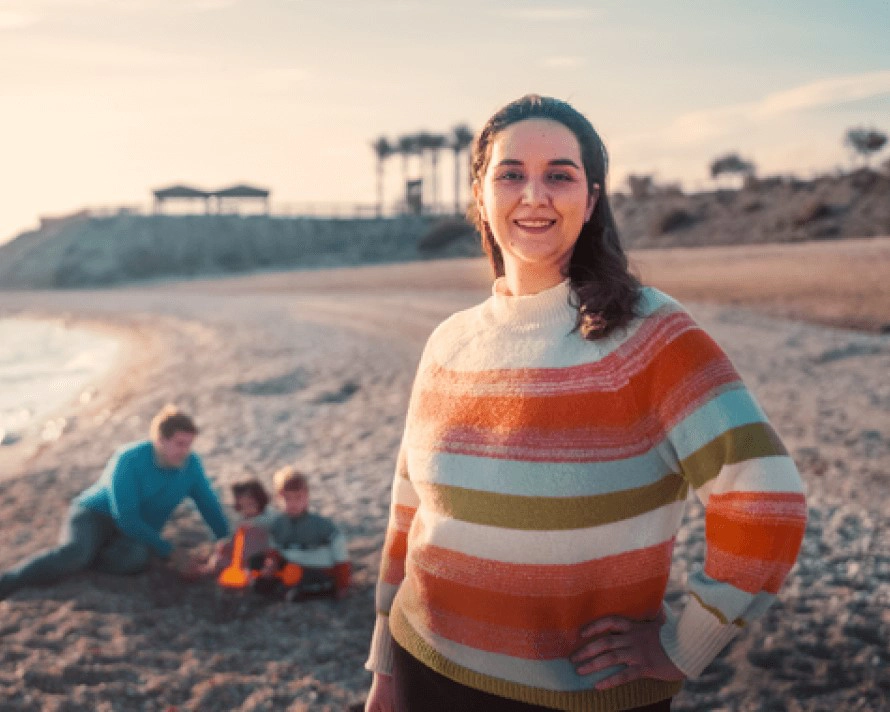 Angeles on the beach