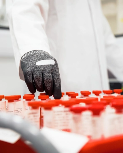 GSK quality lab operator carrying out activity
