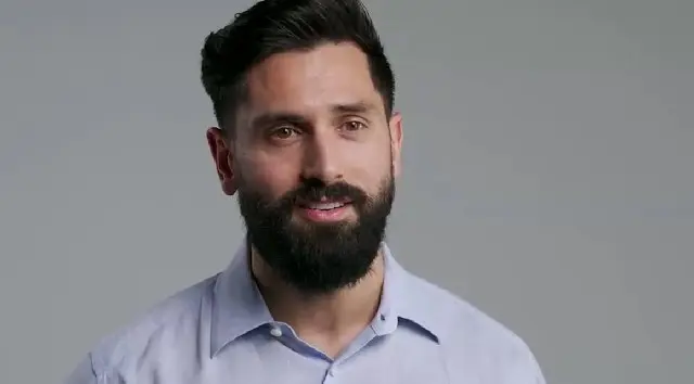 Aaron on a grey background