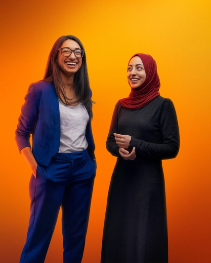 Two colleagues smiling